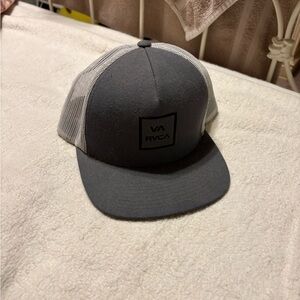 RVCA Charcoal and White Mesh Cap